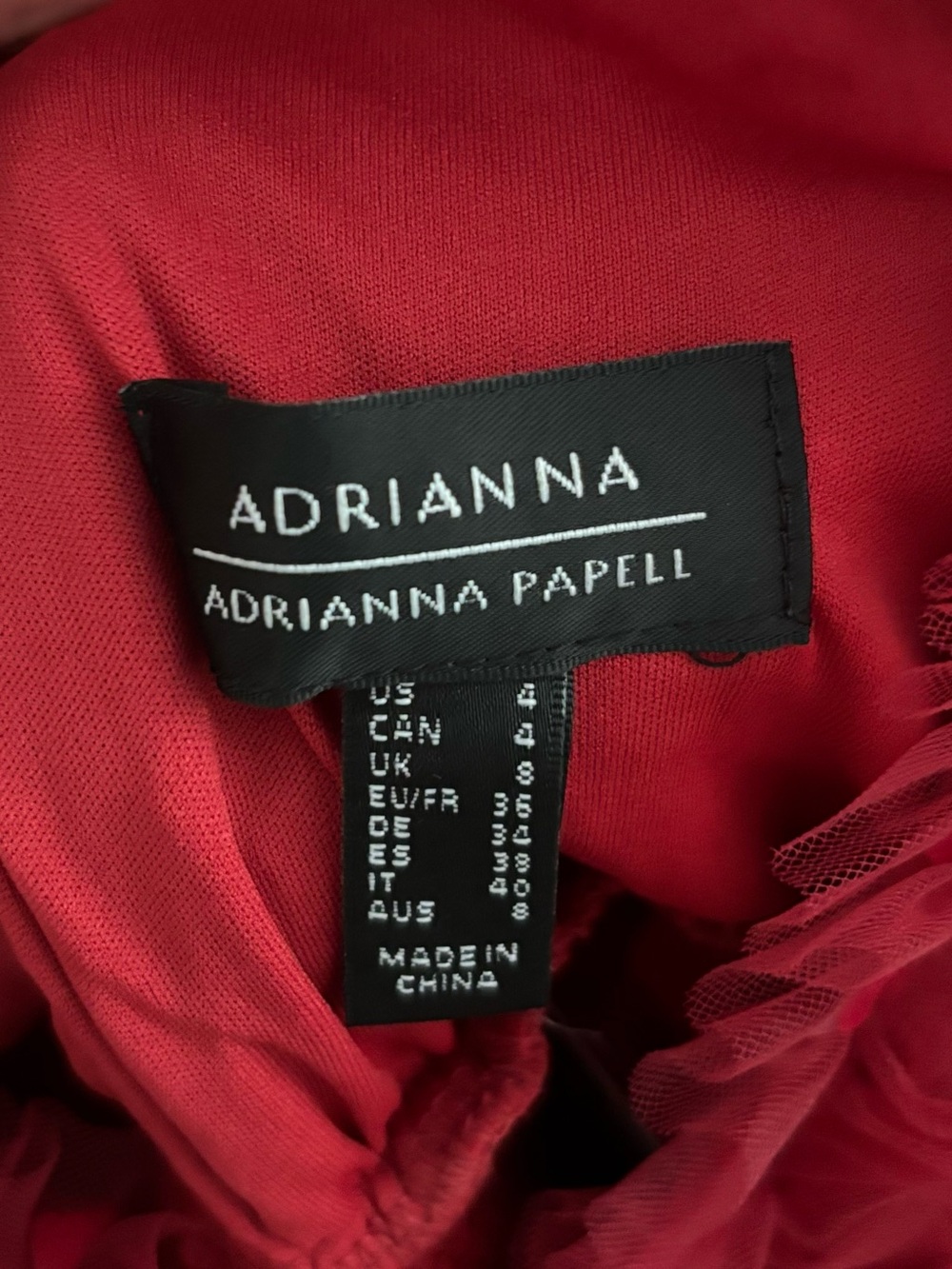 Adrianna by Adrianna Papell Dot Tulle Ruffle Dress in Size 4 NWT - Picture 8 of 16